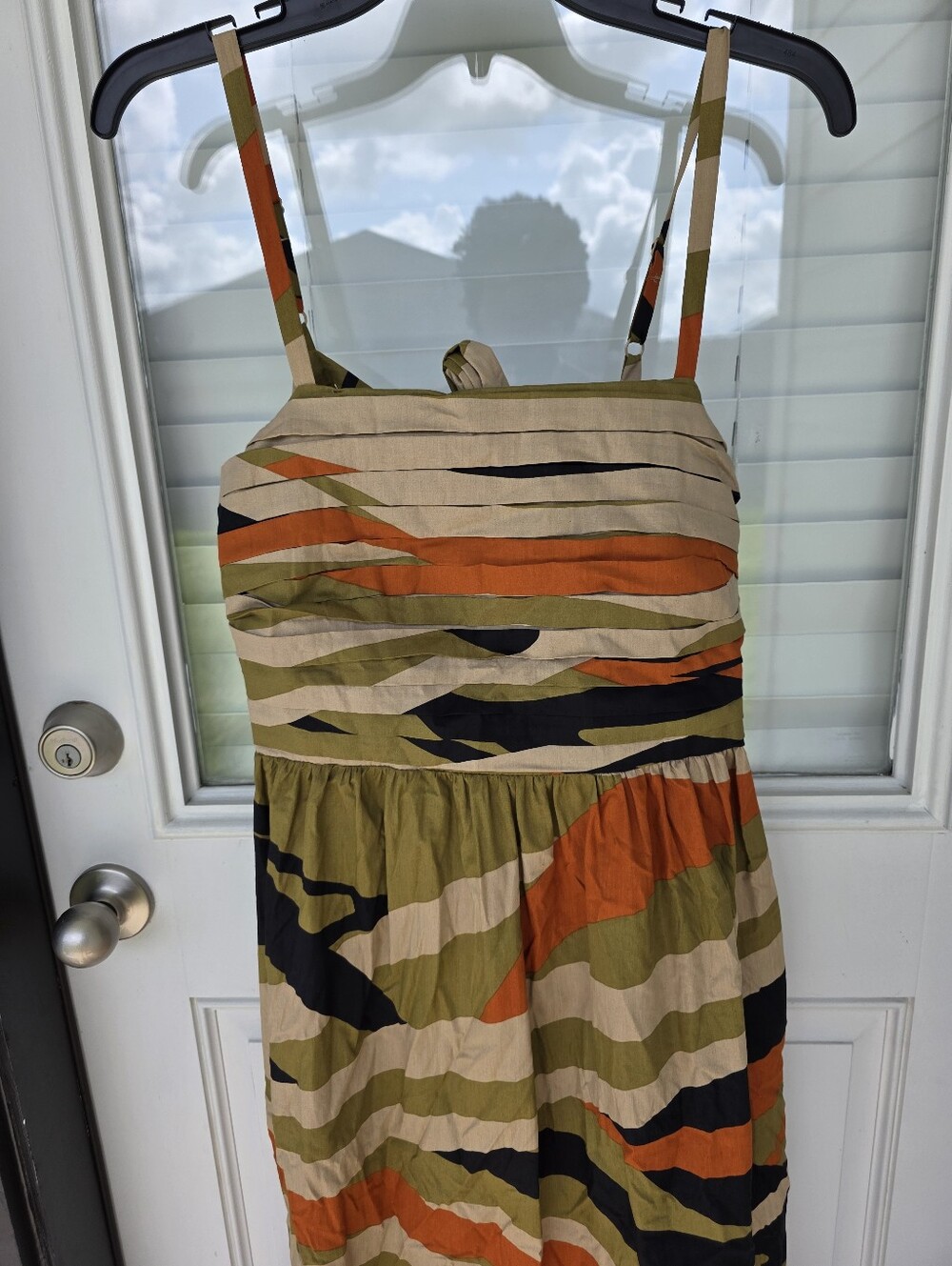 MSK Petite Maxi Dress PXL Abstract Stripe Tie Back Sleeveless Boho Resort Beach - Picture 4 of 10